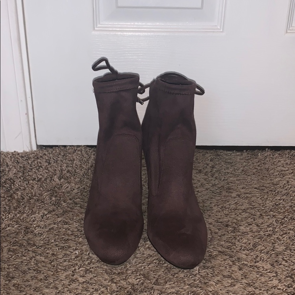 Suede sock booties